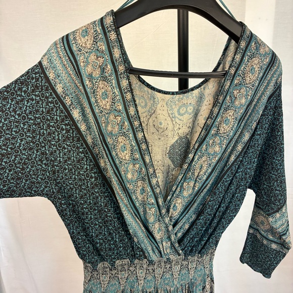 Free People She’s a Lady Reversible Midi Dress in Jade Paisley L - Picture 7 of 11